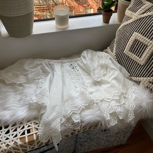 Forever21 White Crochet Off Shoulder Top